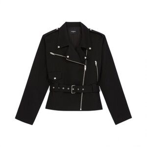 THE KOOPLES Cropped Biker-Style Wool Coat
Size FR 2 Medium US Women’s NWT